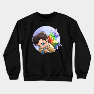 Glitter Rainbow Winged Castiel Crewneck Sweatshirt